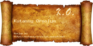 Kutassy Orsolya névjegykártya